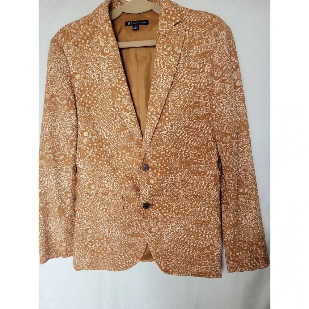 INC International Concepts Suit Set Women’s Paisley Linen Blend Size XS